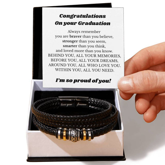 Graduate Bracelet Gift for Boys, Graduation Gift for Him, Best Gift for College Graduation, Gift for New Graduate, Graduation Male Gift
