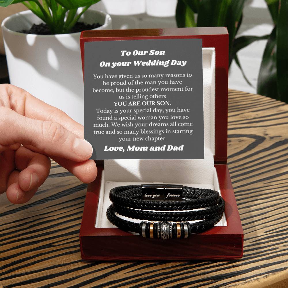 Bracelet for Son on Wedding Day, Wedding Gift for Son from Mom, Mother to Son Wedding Present, Meaningful Jewelry