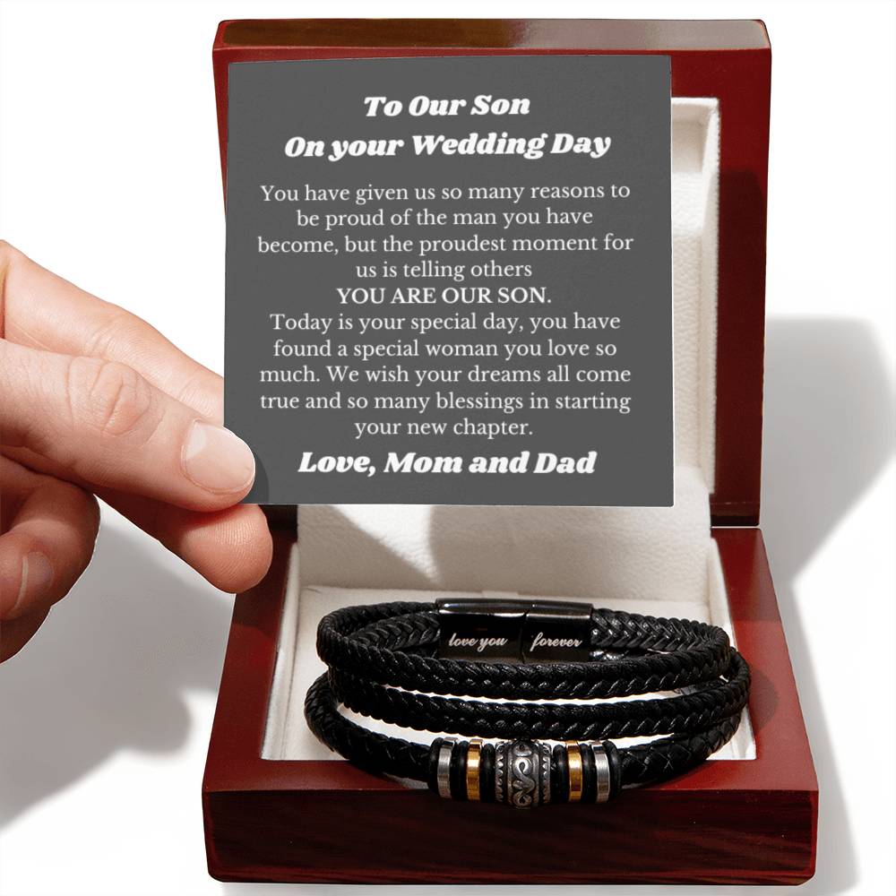 Bracelet for Son on Wedding Day, Wedding Gift for Son from Mom, Mother to Son Wedding Present, Meaningful Jewelry