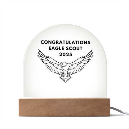 Acrylic Light Up Dome Plaque for Eagle Scout 2025 Gift