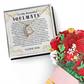 Love  Message Necklace and Sweet Paper Flower Bouquet Valentines Day Couple Gift Soulmate Girlfriend Wife