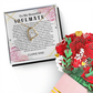 Love  Message Necklace and Sweet Paper Flower Bouquet Valentines Day Couple Gift Soulmate Girlfriend Wife