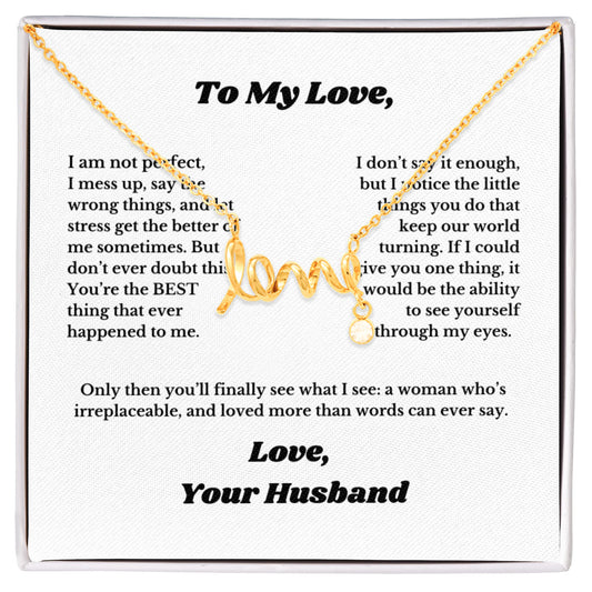 Gifts for Love, Necklace for Wife From Husband, Anniversary Jewelry, Christmas Birthday for Her, To My Soulmate Gift, Wifey, Valentines
