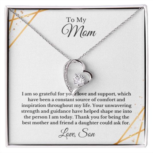 Heart, Groom To Mother Gift, Son To Mother On Wedding Day Necklace, Mother Of The Groom Gift From Son, Mom Wedding Gift, Mother's Day