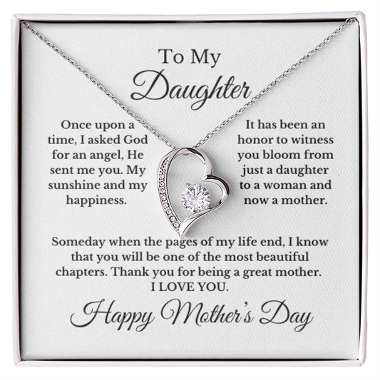 To My Daughter From Mom Dad, Mother's Day Love Necklace.