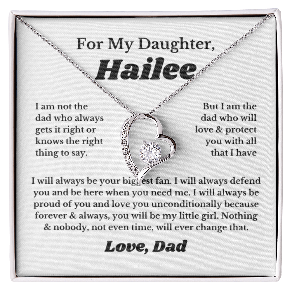 [Custom] For My Daughter Heart Necklace Gift From Dad, Daughter Gift, Father Daughter Necklace