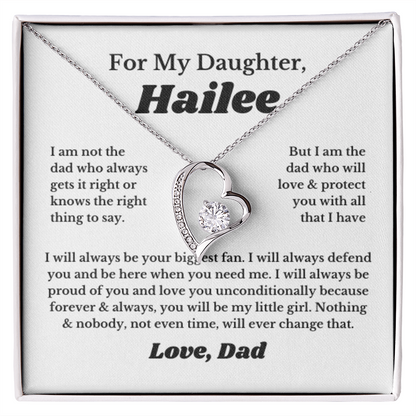 [Custom] For My Daughter Heart Necklace Gift From Dad, Daughter Gift, Father Daughter Necklace
