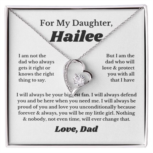 [Custom] For My Daughter Heart Necklace Gift From Dad, Daughter Gift, Father Daughter Necklace
