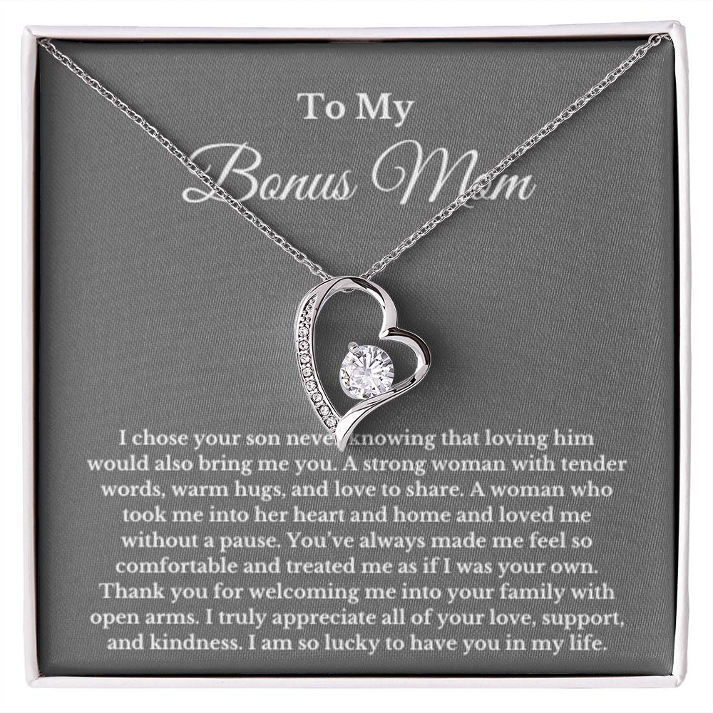 To BONUS MOM gift for step mom wedding gifts necklace gift to mom BIRTHDAY gift from son daughter