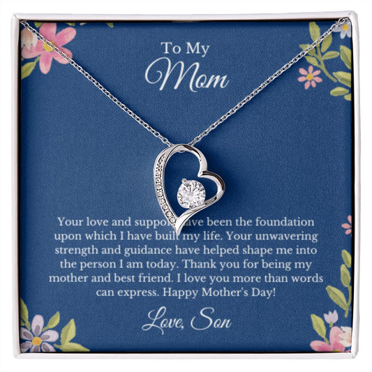 Heart, Groom To Mother Gift, Son To Mother On Wedding Day Necklace, Mother Of The Groom Gift From Son, Mom Wedding Gift, Mother's Day