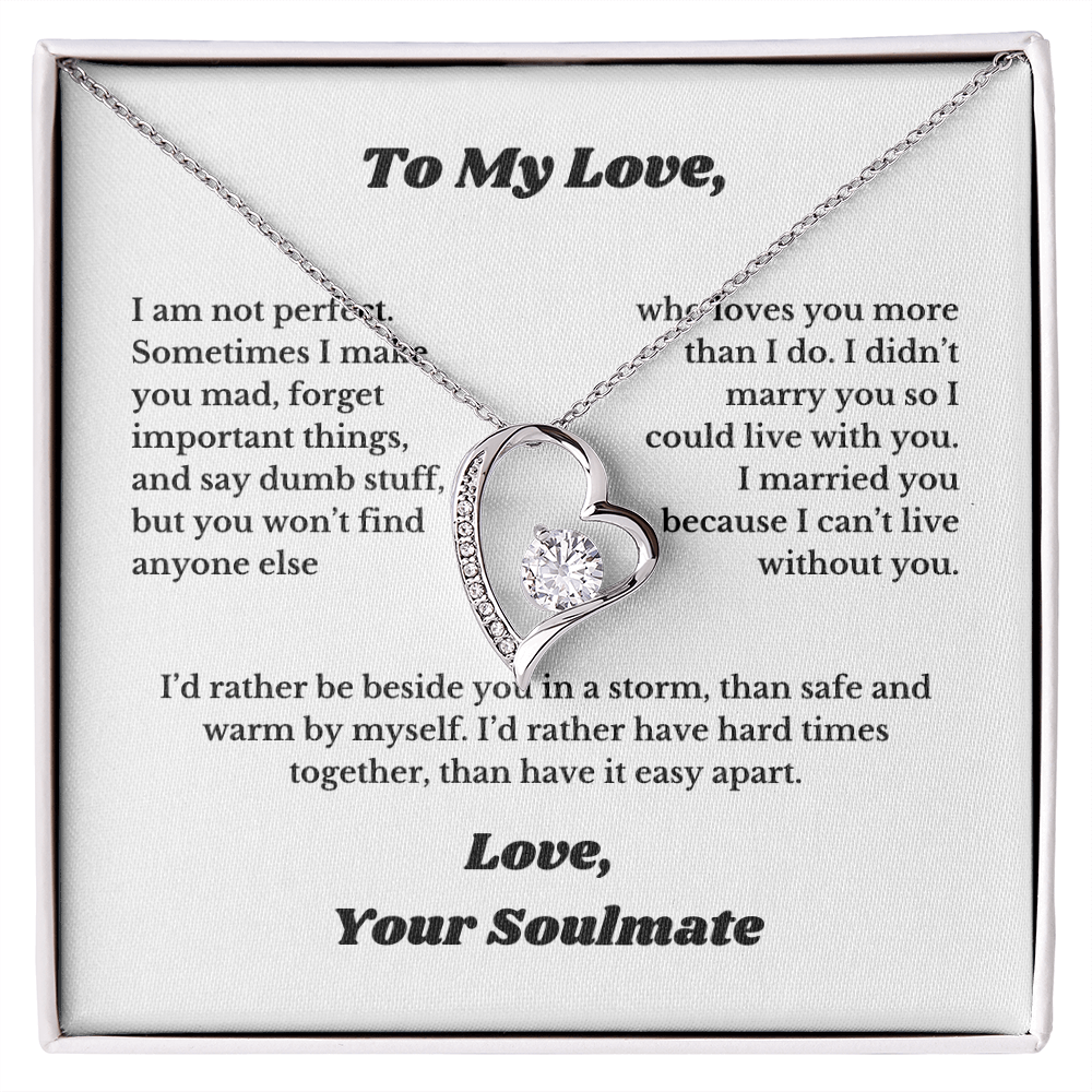 Gifts To My Love, Necklace for Wife From Husband, Anniversary Jewelry, Christmas Birthday for Her, To My Soulmate Gift, Wifey, Valentines