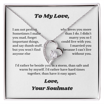 Gifts To My Love, Necklace for Wife From Husband, Anniversary Jewelry, Christmas Birthday for Her, To My Soulmate Gift, Wifey, Valentines