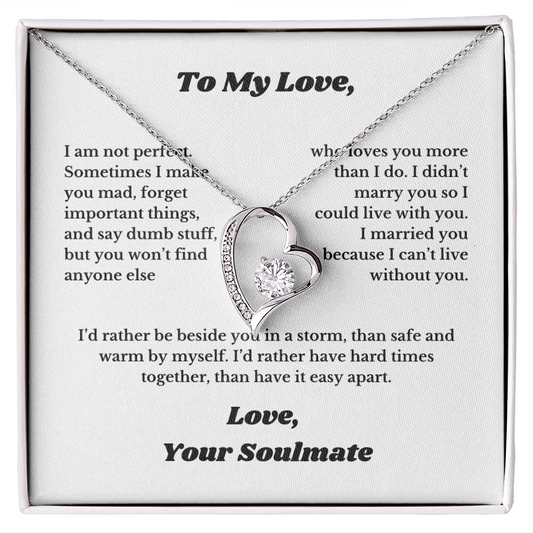 Gifts To My Love, Necklace for Wife From Husband, Anniversary Jewelry, Christmas Birthday for Her, To My Soulmate Gift, Wifey, Valentines