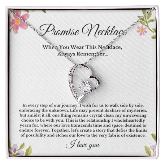 Promise Necklace, Boyfriend Girlfriend Gift, Soulmate Jewelry Heart