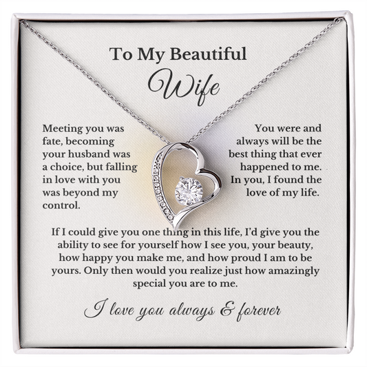 Heart Necklace, Romantic Gift for Wife, To My Wife from Husband, Cute Jewelry, Valentine's Day Gift, Anniversary Gift, Birthday Gift