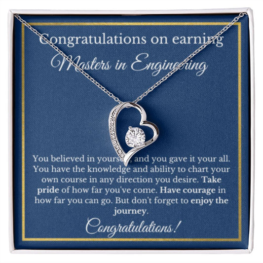 Masters Engineering Degree Graduation Gifts, Technology, Engineer Gifts, Masters of Engineering Gold Diamond Necklace