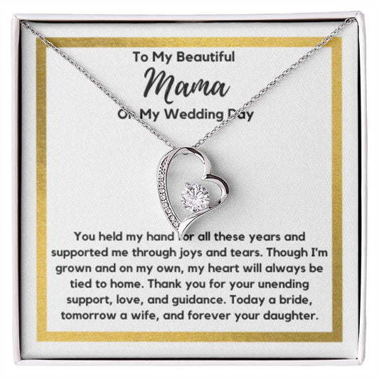 Mama of the Bride Gift from Bride, To My Mom on My Wedding Day, Mama of the Bride Necklace, Wedding Day Gift from Daughter