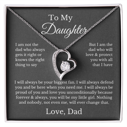 To My Daughter  Heart Necklace From Dad
