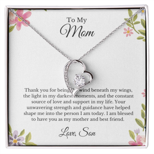Heart, Groom To Mother Gift, Son To Mother On Wedding Day Necklace, Mother Of The Groom Gift From Son, Mom Wedding Gift, Mother's Day