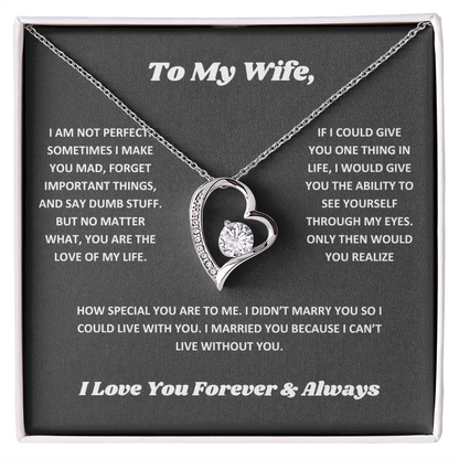 To My Wife Heart Necklace