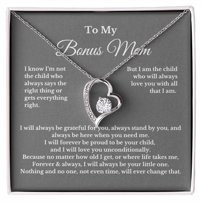 To BONUS MOM gift for step mom wedding gifts necklace gift to mom BIRTHDAY gift