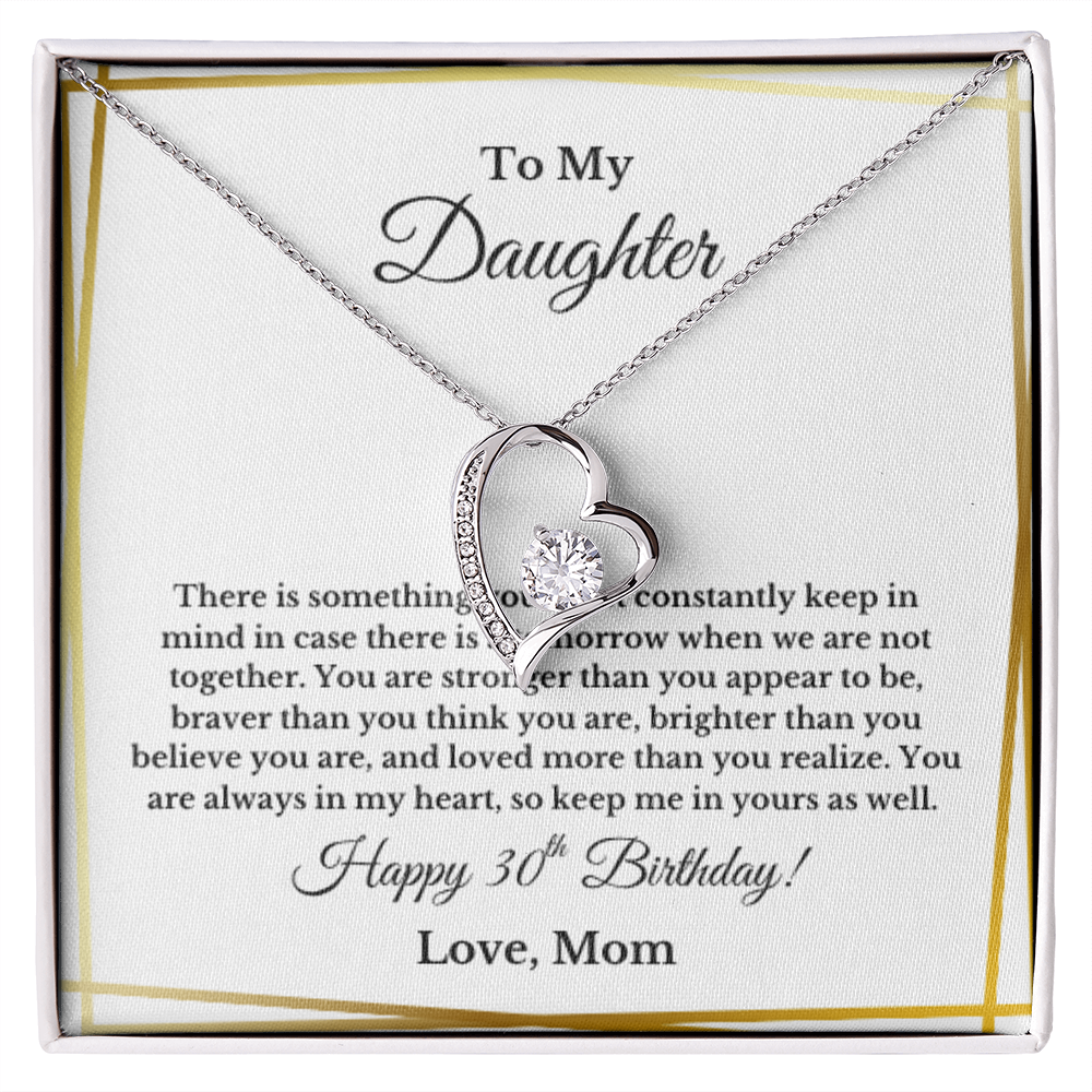 To My Daughter 30th Birthday Heart Necklace From MOM