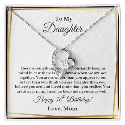 To My Daughter 30th Birthday Heart Necklace From MOM