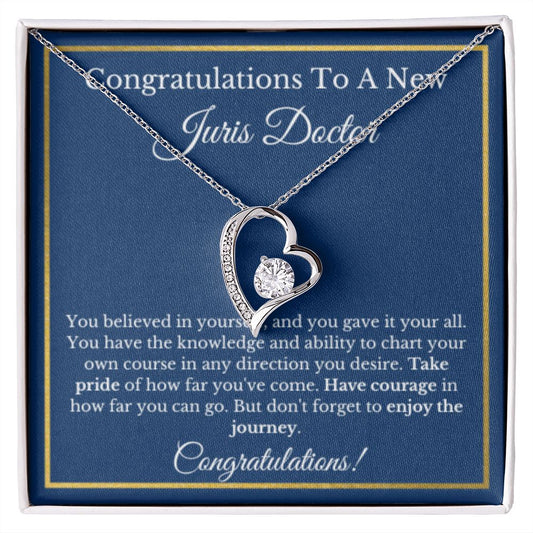 Juris Doctor Message Card Jewelry, Gold Diamond, JD Graduation Gift, Grad Gift For Law, Law School Graduation Gift
