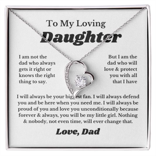 To My Daughter Heart Necklace Gift From Dad Jewelry