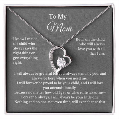 To My Mom Heart Necklace Gift For Mothers Day