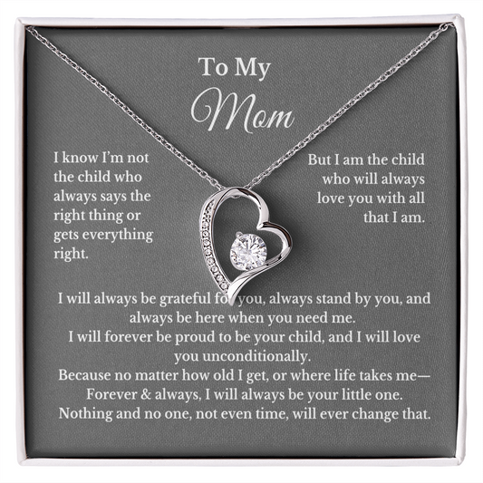 To My Mom Heart Necklace Gift For Mothers Day