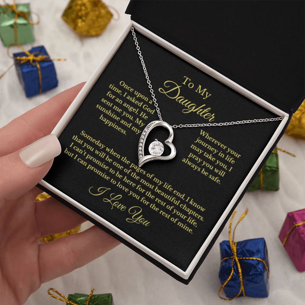 To My Daughter From Mom Dad, Love Necklace