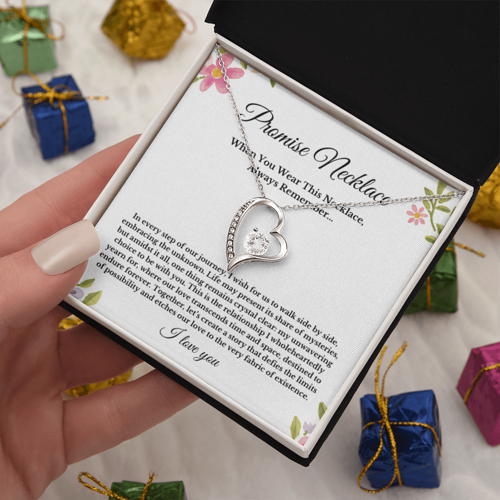 Promise Necklace, Boyfriend Girlfriend Gift, Soulmate Jewelry Heart
