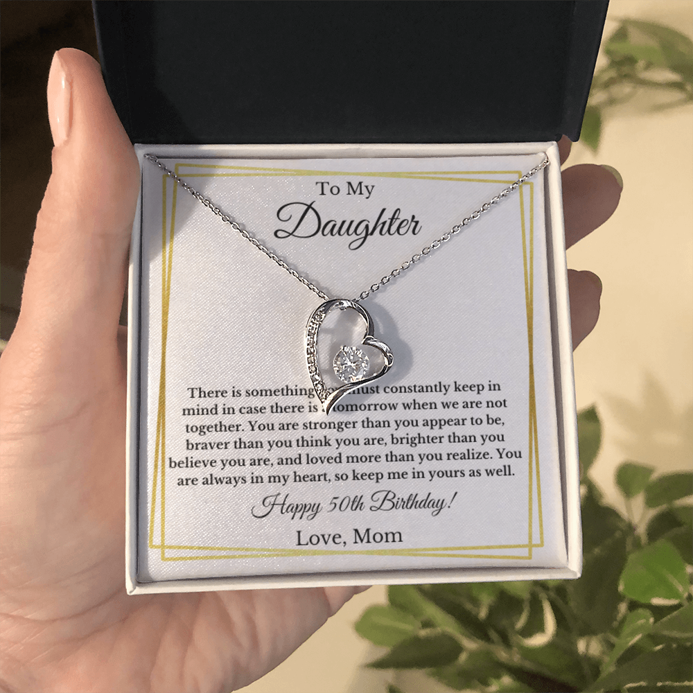 Daughter's 50th Birthday Heart Necklace Gift From Mom