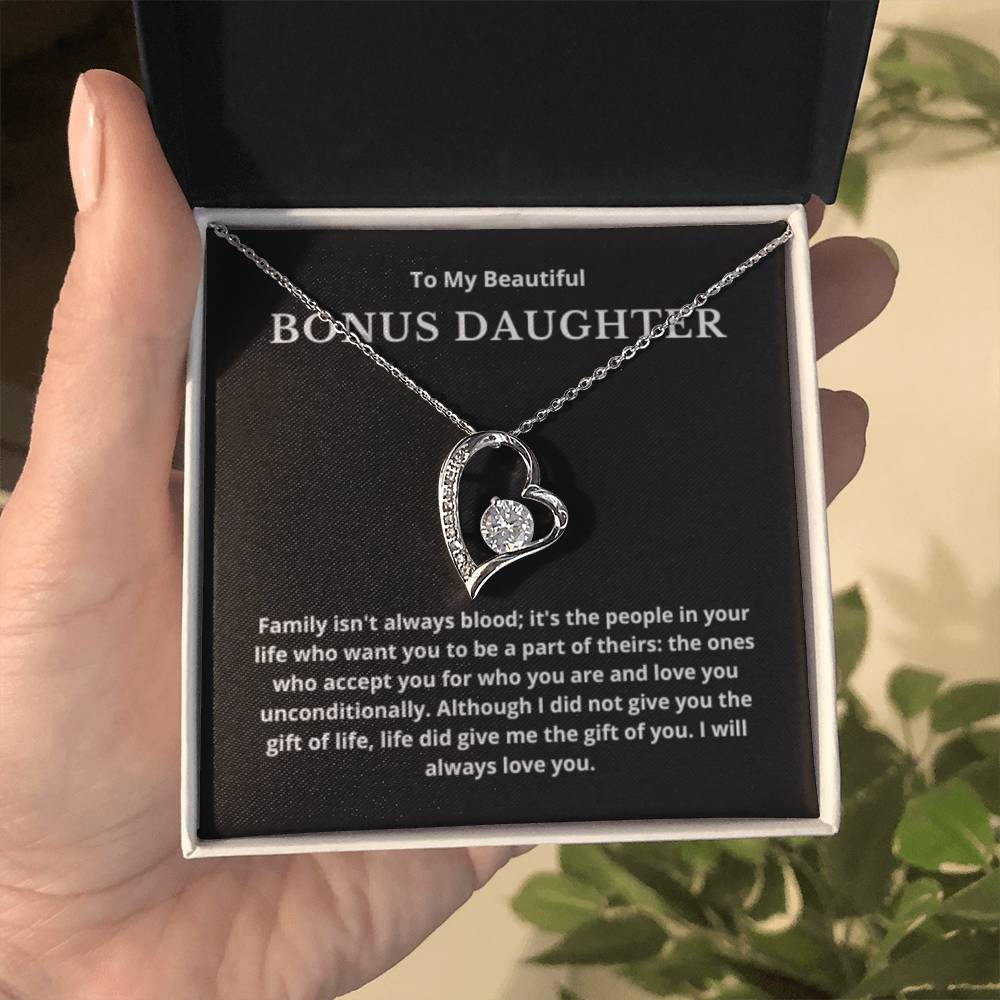 BONUS DAUGHTER gift for step daughter wedding gifts step daughter necklace gift to step daughter from bride groom stepmother BIRTHDAY gift