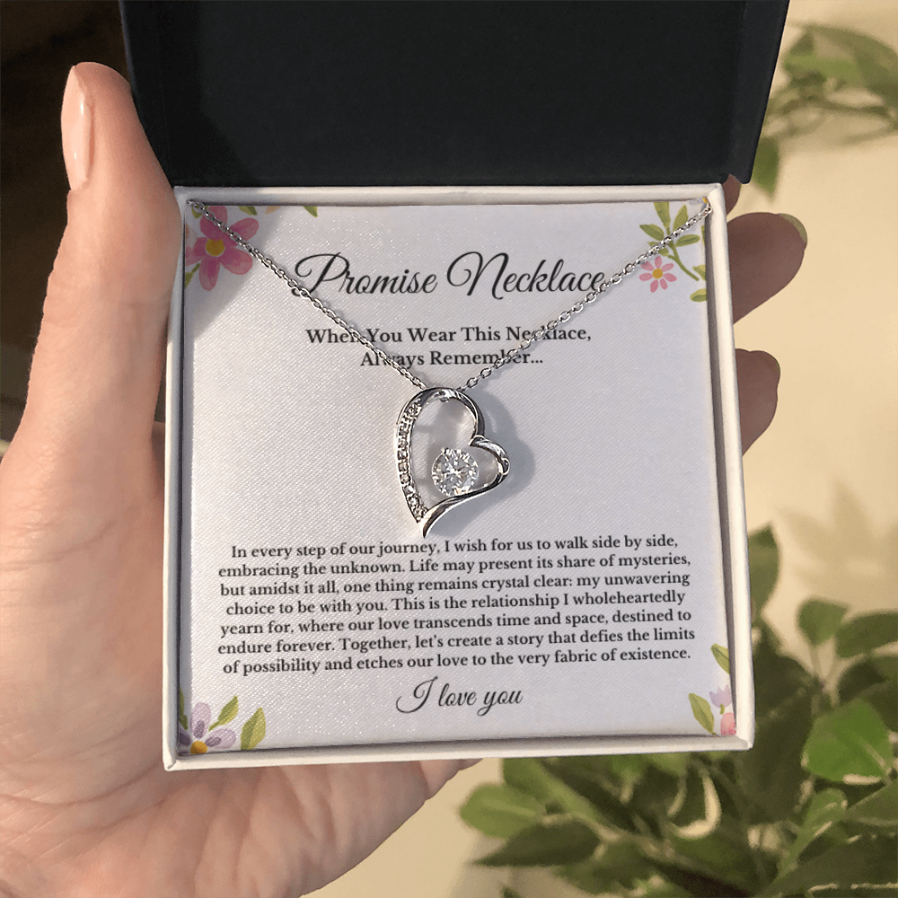 Promise Necklace, Boyfriend Girlfriend Gift, Soulmate Jewelry Heart