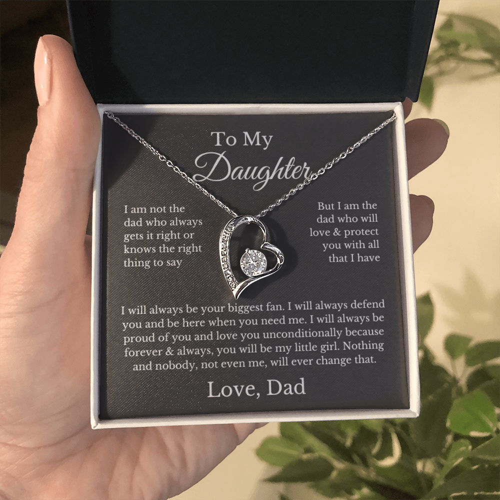 To My Daughter  Heart Necklace From Dad
