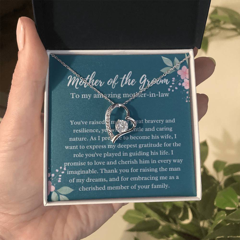 EllePendants Mother Of The Groom Gift From Bride, Mother In Law Gift Wedding Day, From Daughter In Law, Future Mother In Law Gifts Necklace, Forever Love Heart