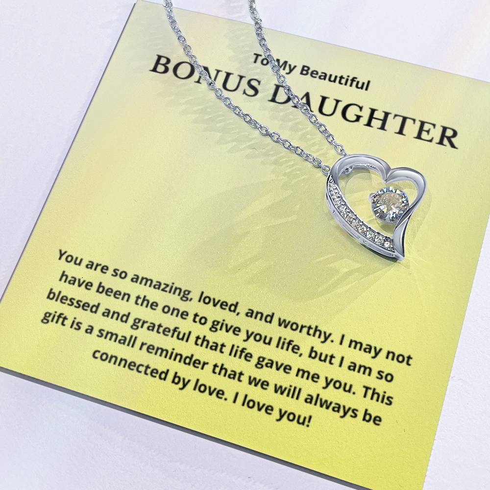 BONUS DAUGHTER gift for step daughter wedding gifts step daughter necklace gift to step daughter from bride groom stepmother BIRTHDAY gift