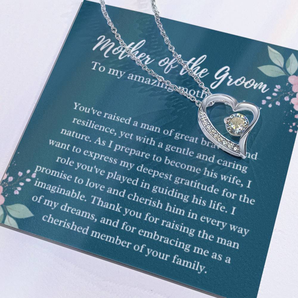 EllePendants Mother Of The Groom Gift From Bride, Mother In Law Gift Wedding Day, From Daughter In Law, Future Mother In Law Gifts Necklace, Forever Love Heart