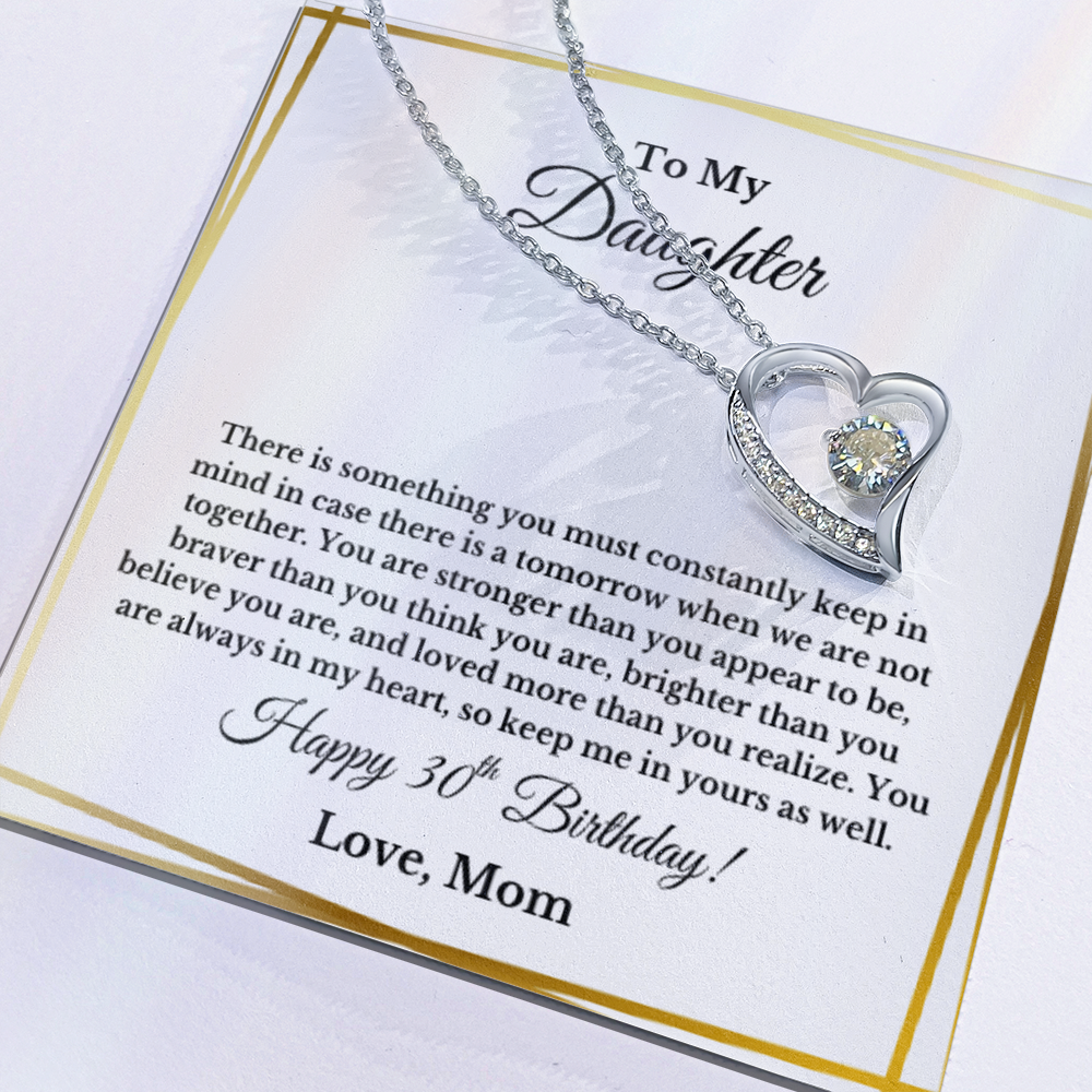 To My Daughter 30th Birthday Heart Necklace From MOM