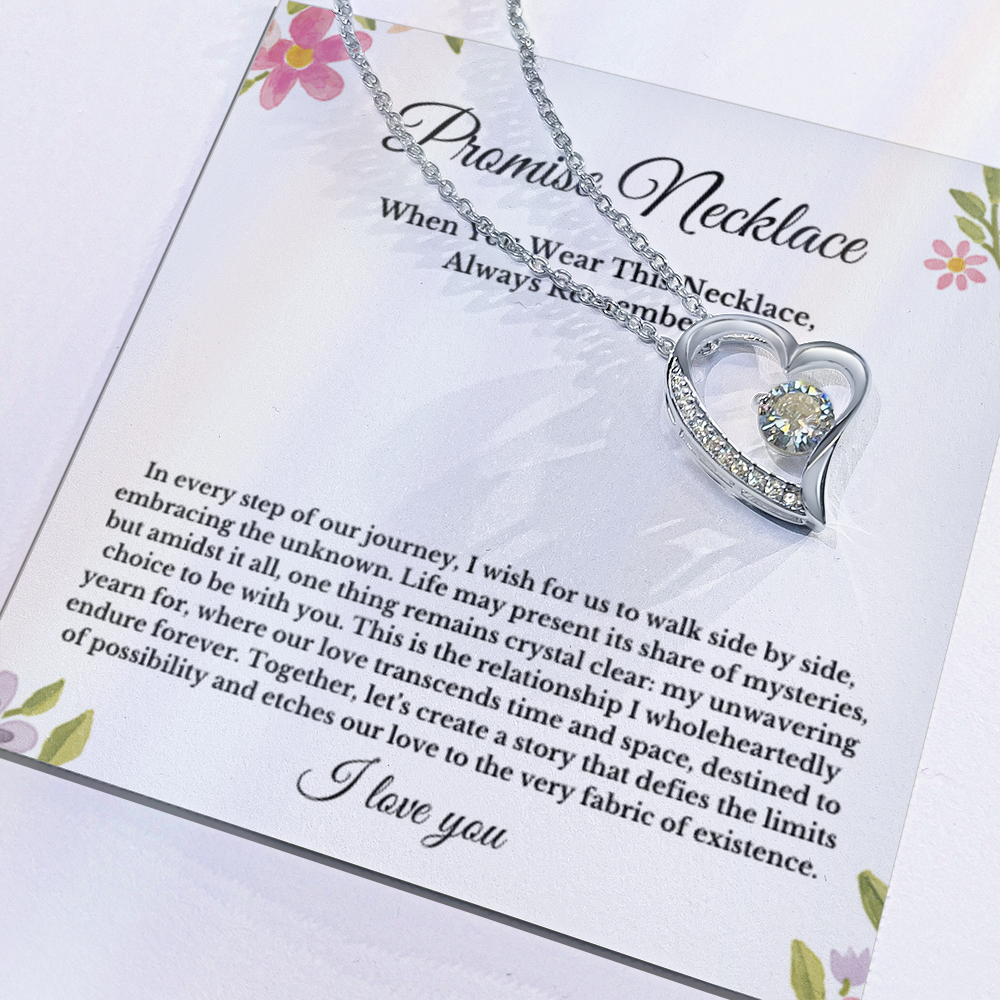 Promise Necklace, Boyfriend Girlfriend Gift, Soulmate Jewelry Heart