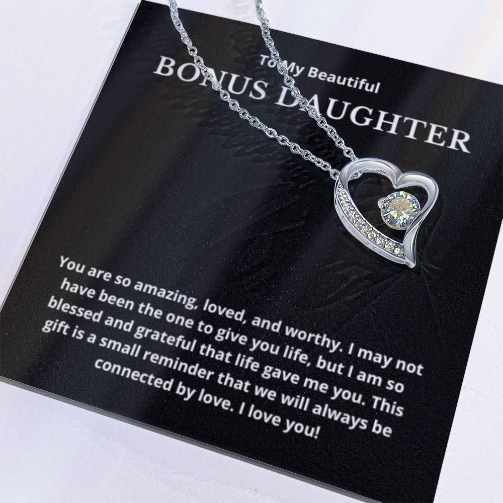 BONUS DAUGHTER gift for step daughter wedding gifts step daughter necklace gift to step daughter from bride groom stepmother BIRTHDAY gift