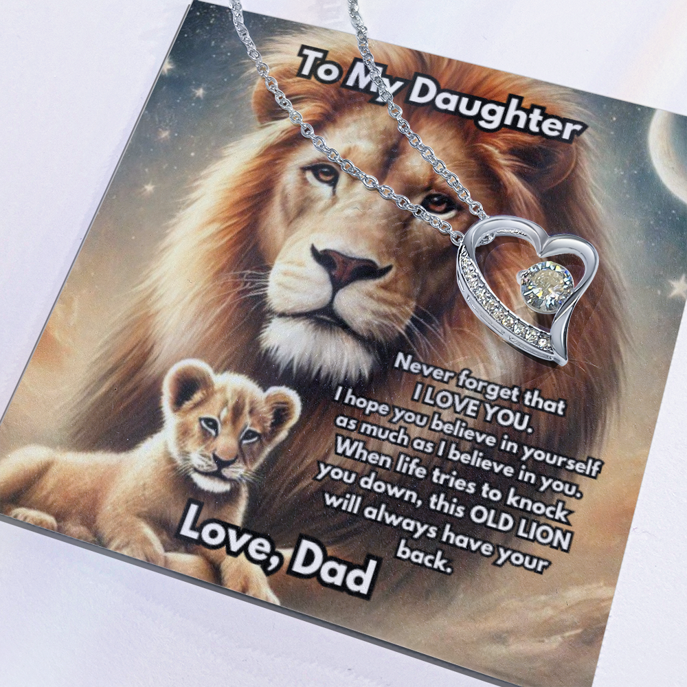 Lion Necklace, Silver or Gold Lion Necklace, Wild Animal Necklace, From Dad Necklace, Jewelry, Daughter Gift