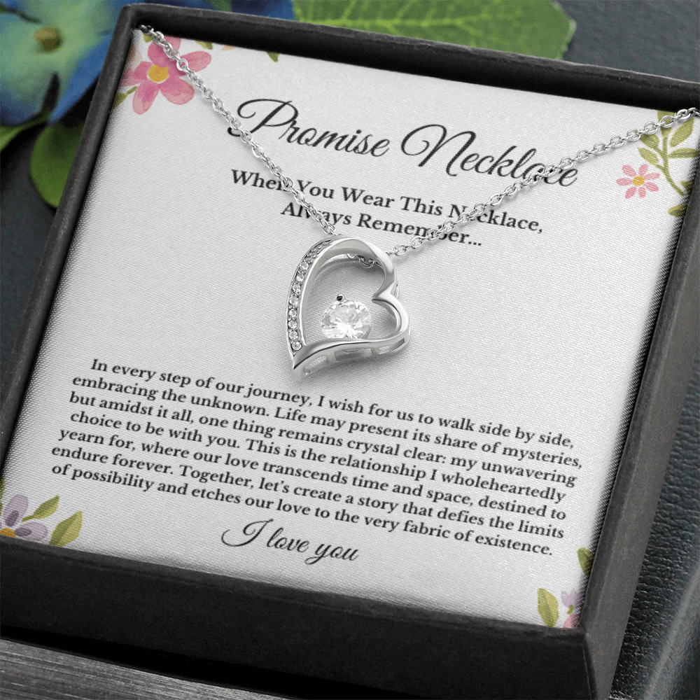 Promise Necklace, Boyfriend Girlfriend Gift, Soulmate Jewelry Heart