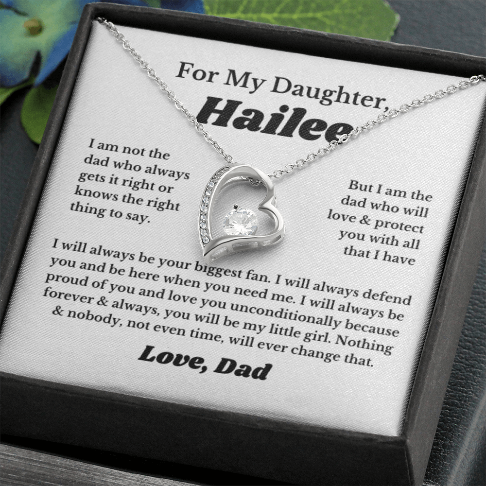 [Custom] For My Daughter Heart Necklace Gift From Dad, Daughter Gift, Father Daughter Necklace