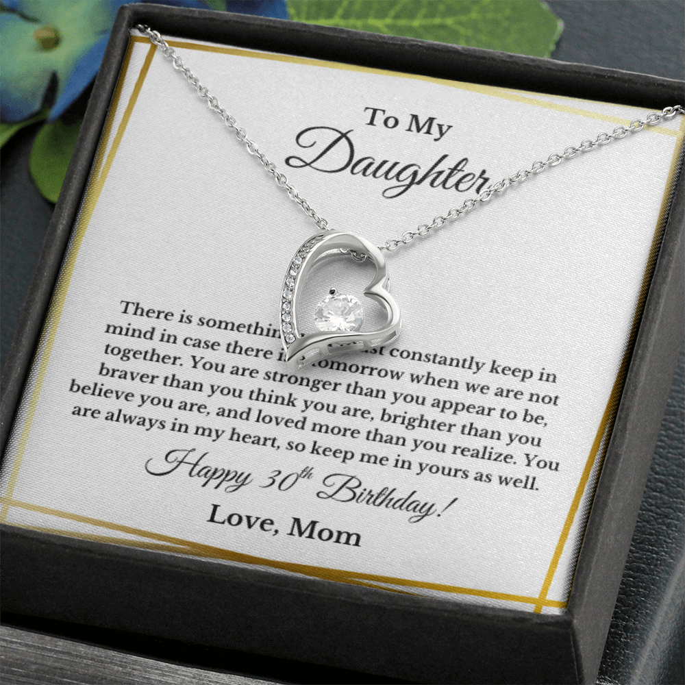 To My Daughter 30th Birthday Heart Necklace From MOM
