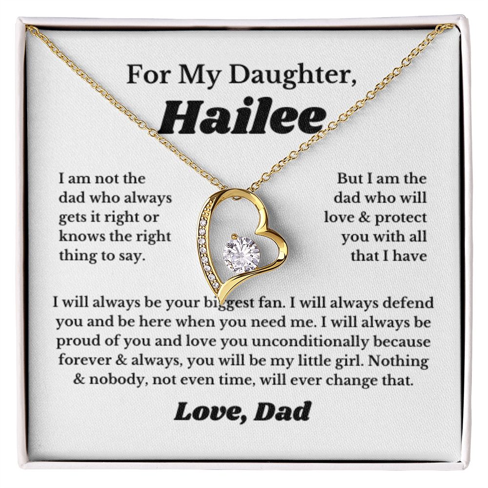 [Custom] For My Daughter Heart Necklace Gift From Dad, Daughter Gift, Father Daughter Necklace