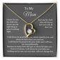 To My Mom Heart Necklace Gift For Mothers Day