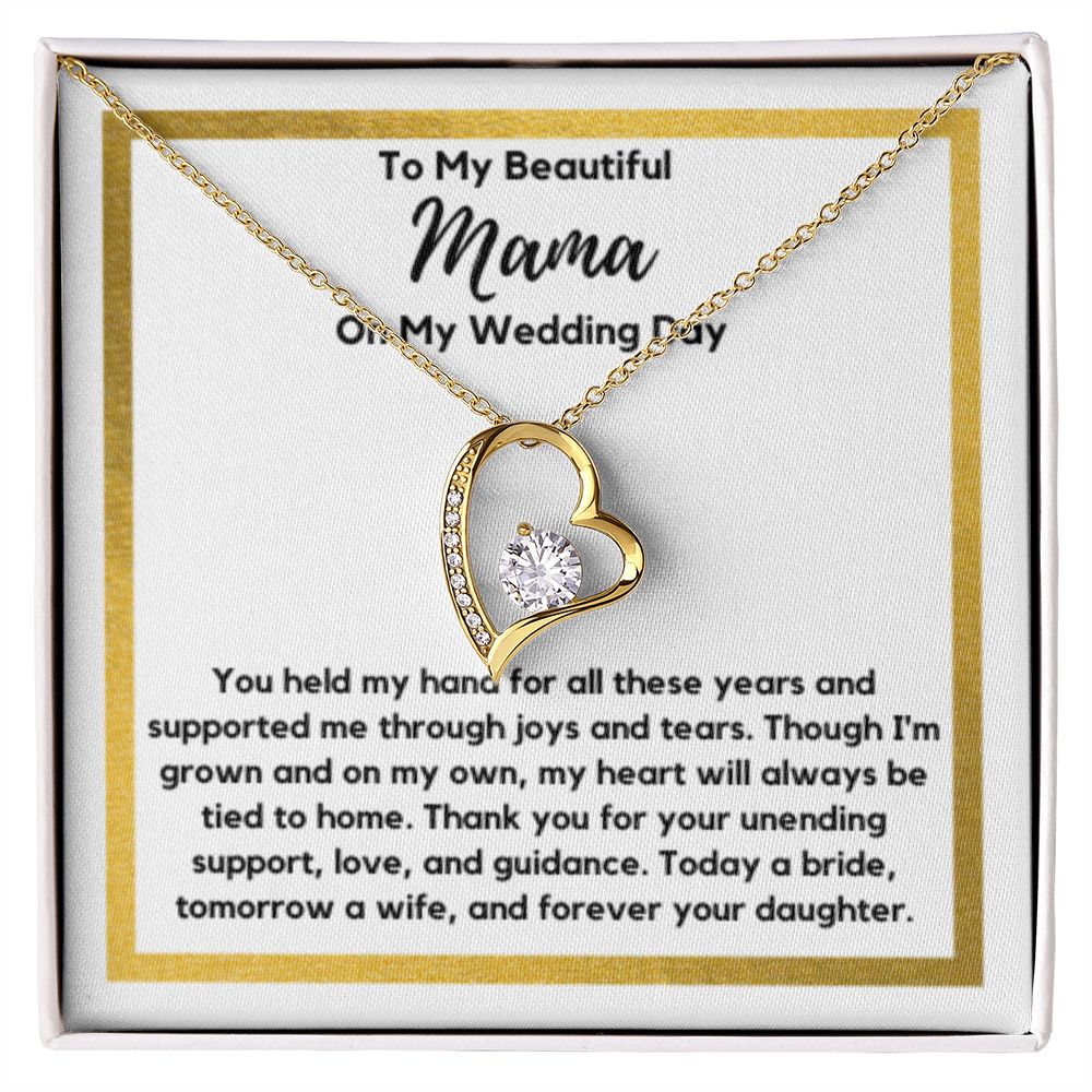 Mama of the Bride Gift from Bride, To My Mom on My Wedding Day, Mama of the Bride Necklace, Wedding Day Gift from Daughter